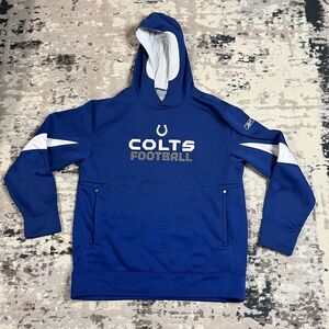 Vtg Reebok Indianapolis Colts Mens Sz Medium Hoodie Blue White Soft Shell NFL